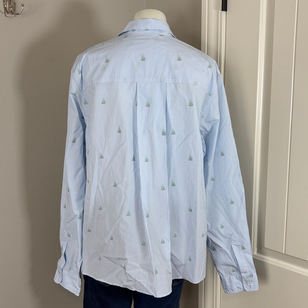 Frank and Eileen SILVIO Light Blue Stripe Sailboats Italian Cotton Sz L NEW - Picture 8 of 14
